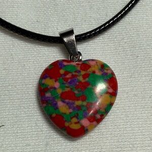Multicolor Heart Pendant Necklace